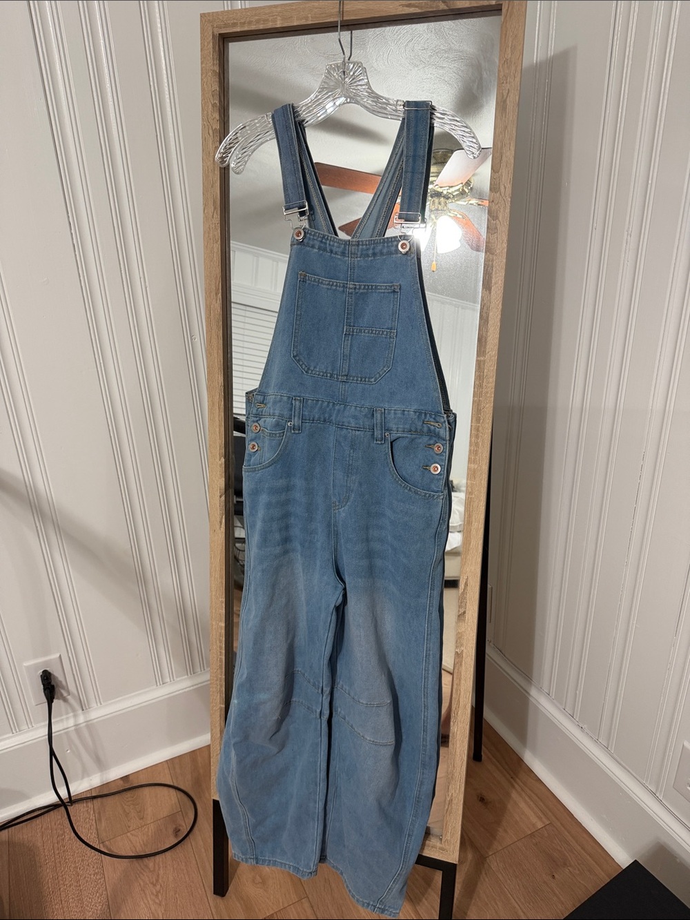 Classic Women's Denim Barrel Overalls - Light Blue